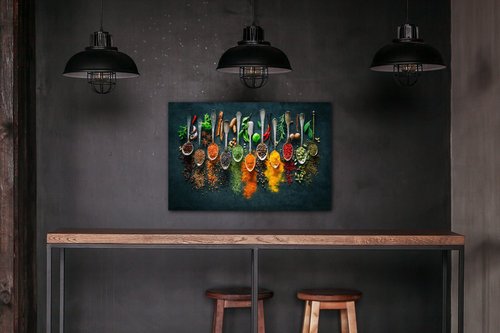 Obraz Koření na lžičkách - 30 x 20 cm