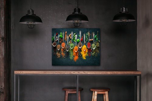 Obraz Koření na lžičkách - 90 x 70 cm