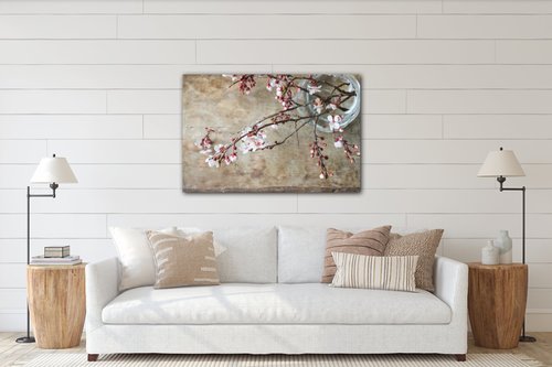Obraz Růžové květy ve váze - 90 x 60 cm