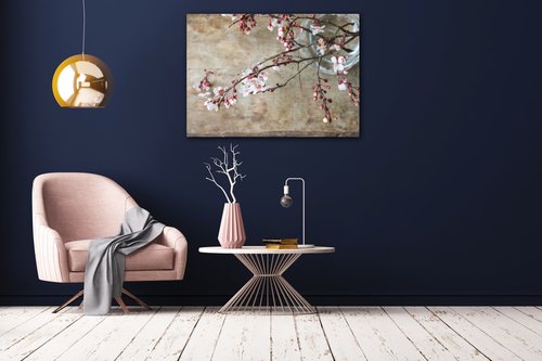 Obraz Růžové květy ve váze - 70 x 50 cm