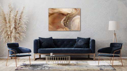 Obraz Abstrakt zlatý mramor - 70 x 50 cm