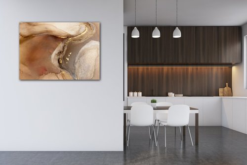 Obraz Abstrakt zlatý mramor - 70 x 50 cm