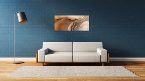 Obraz Abstrakt zlatý mramor - 90 x 40 cm
