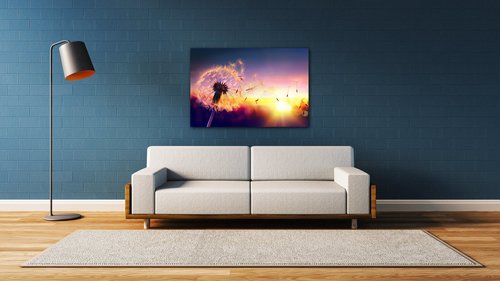 Obraz Pampeliška se západem slunce - 90 x 60 cm