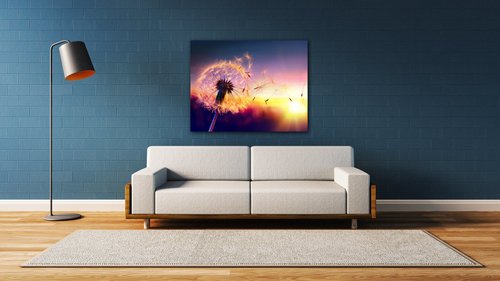 Obraz Pampeliška se západem slunce - 90 x 70 cm