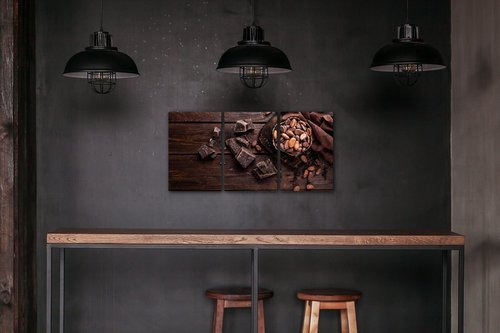 Obraz Zátiší s čokoládou - 120 x 60 cm (3 dílný)