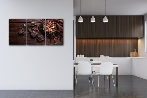 Obraz Zátiší s čokoládou - 120 x 60 cm (3 dílný)