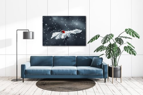 Obraz Beruška na květině - 90 x 60 cm