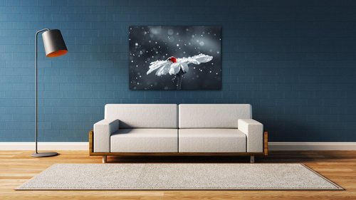 Obraz Beruška na květině - 90 x 60 cm
