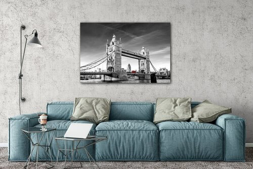 Obraz Tower Bridge černobílý - 60 x 40 cm