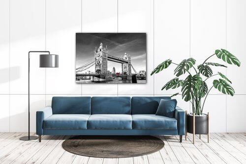 Obraz Tower Bridge černobílý - 70 x 50 cm