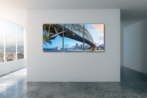 Obraz Osvícený most - 150 x 70 cm (3 dílný)