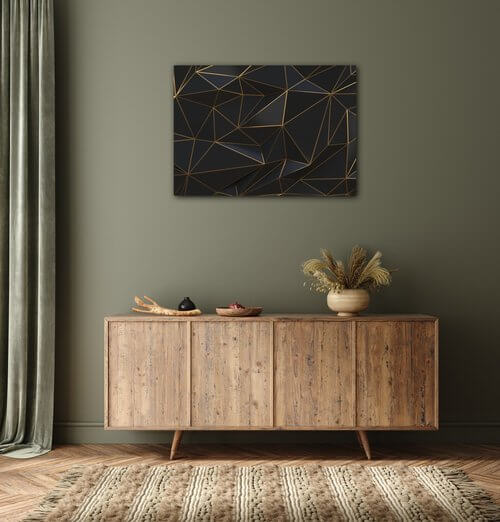 Obraz Abstraktní zlaté trojúhelníky - 70 x 50 cm