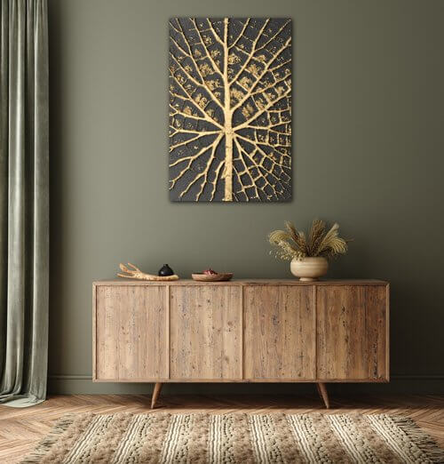 Obraz Zlatá struktura listu - 40 x 60 cm