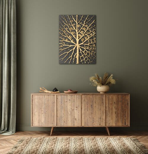 Obraz Zlatá struktura listu - 30 x 40 cm