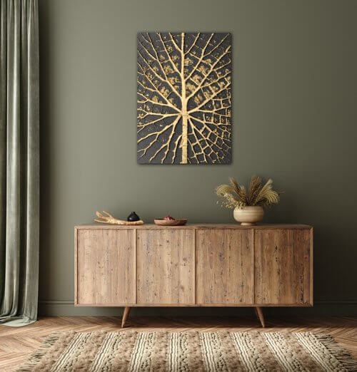 Obraz Zlatá struktura listu - 50 x 70 cm