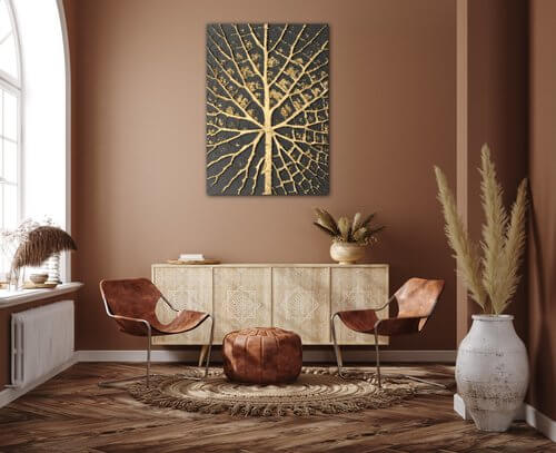 Obraz Zlatá struktura listu - 50 x 70 cm