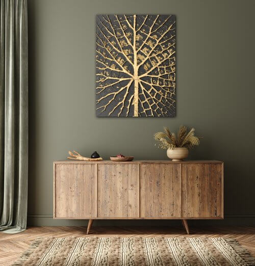 Obraz Zlatá struktura listu - 70 x 90 cm