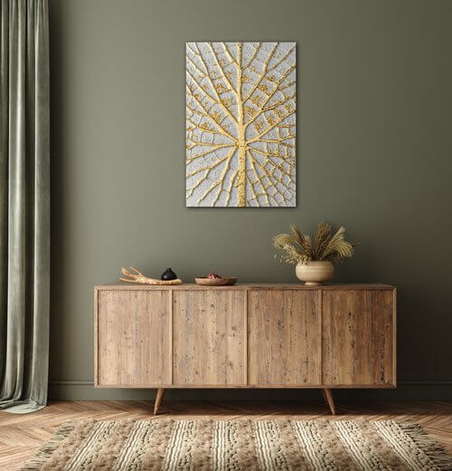 Obraz Zlatý list na bílém pozadí - 40 x 60 cm