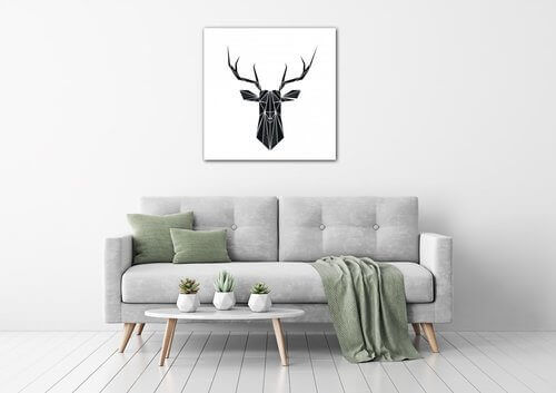 Obraz Abstraktní jelen na bílém pozadí - 90 x 90 cm