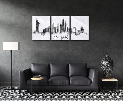 Obraz New York panorama - 90 x 40 cm (3 dílný)