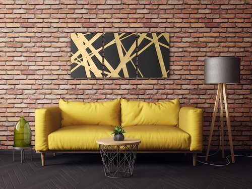 Obraz Abstraktní zlato šedý - 150 x 70 cm (3 dílný)