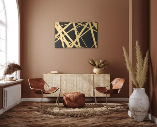 Obraz Abstraktní zlato šedý - 50 x 30 cm
