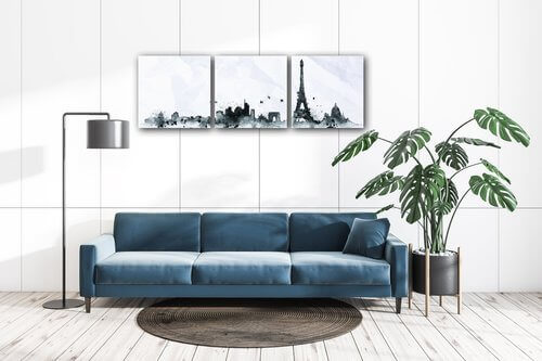 Obraz Paříž panorama - 90 x 30 cm (3 dílný)