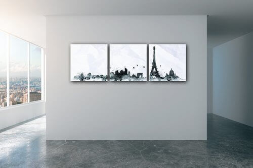 Obraz Paříž panorama - 90 x 30 cm (3 dílný)