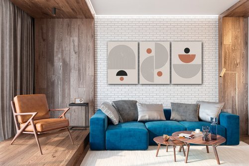 Obraz Abstraktní set skandinávský - 150 x 70 cm (3 dílný)