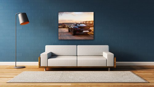 Obraz černé Porsche 911 - 90 x 70 cm