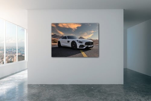 Obraz Mercedes AMG GT bílý - 70 x 50 cm