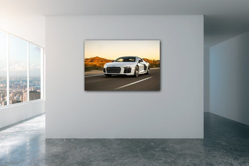 Obraz Audi R8 bílá - 90 x 60 cm