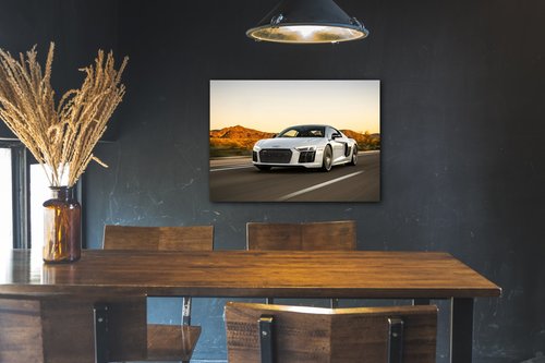 Obraz Audi R8 bílá - 70 x 50 cm
