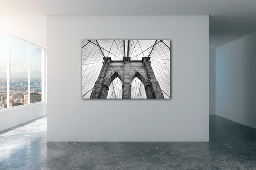 Obraz Brooklyn bridge černobílý - 90 x 60 cm