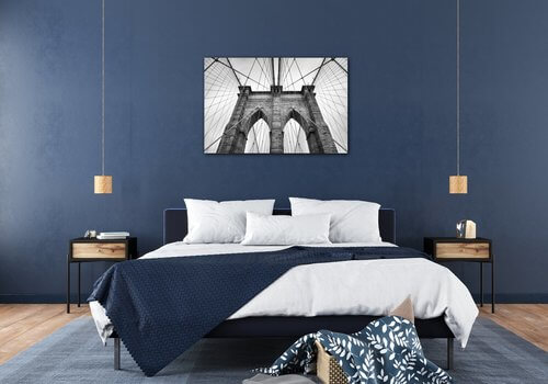 Obraz Brooklyn bridge černobílý - 90 x 60 cm