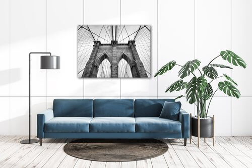 Obraz Brooklyn bridge černobílý - 70 x 50 cm