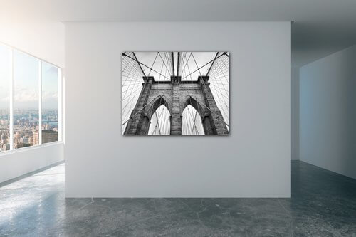 Obraz Brooklyn bridge černobílý - 90 x 70 cm