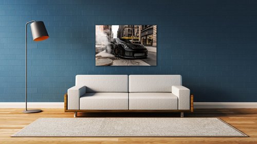 Obraz Porsche 911 černé NY - 90 x 60 cm