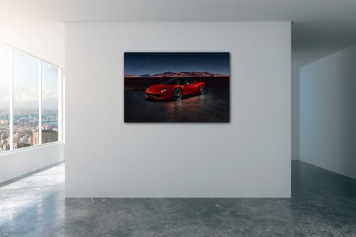 Obraz Ferrari 458 V8 červené - 90 x 60 cm