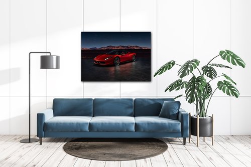 Obraz Ferrari 458 V8 červené - 70 x 50 cm