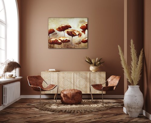 Obraz Malované květiny - 90 x 70 cm