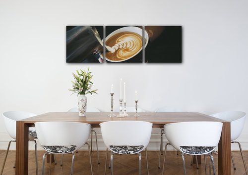 Obraz Káva capuccino - 90 x 30 cm (3 dílný)