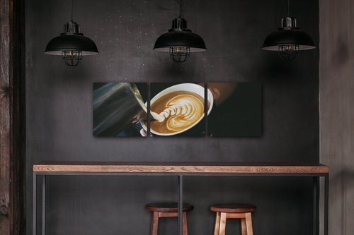 Obraz Káva capuccino - 90 x 30 cm (3 dílný)