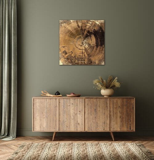 Obraz Abstraktní béžovo-zlatý - 60 x 60 cm