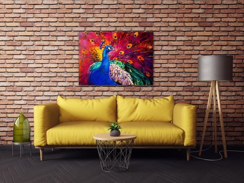Obraz Barevný páv - 70 x 50 cm