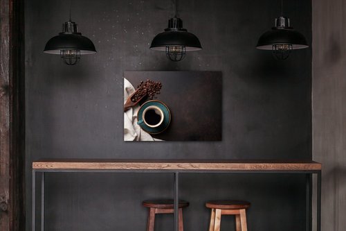 Obraz Modrý šálek kávy - 70 x 50 cm
