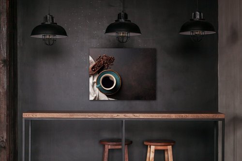 Obraz Modrý šálek kávy - 90 x 70 cm