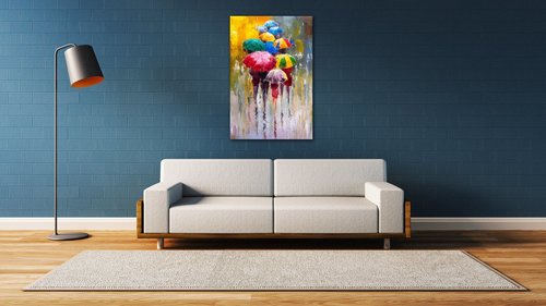 Obraz Barevné deštníky - 40 x 60 cm