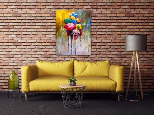 Obraz Barevné deštníky - 70 x 90 cm
